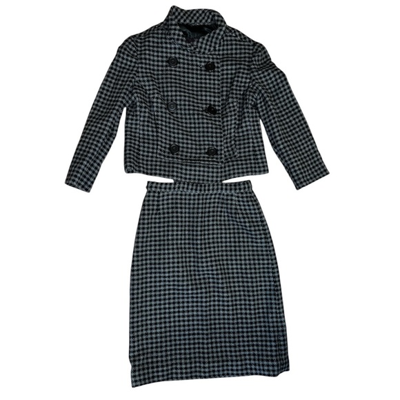 RARE vintage 2 piece skirt blazer suit set herringbone Simonette el Fabiani